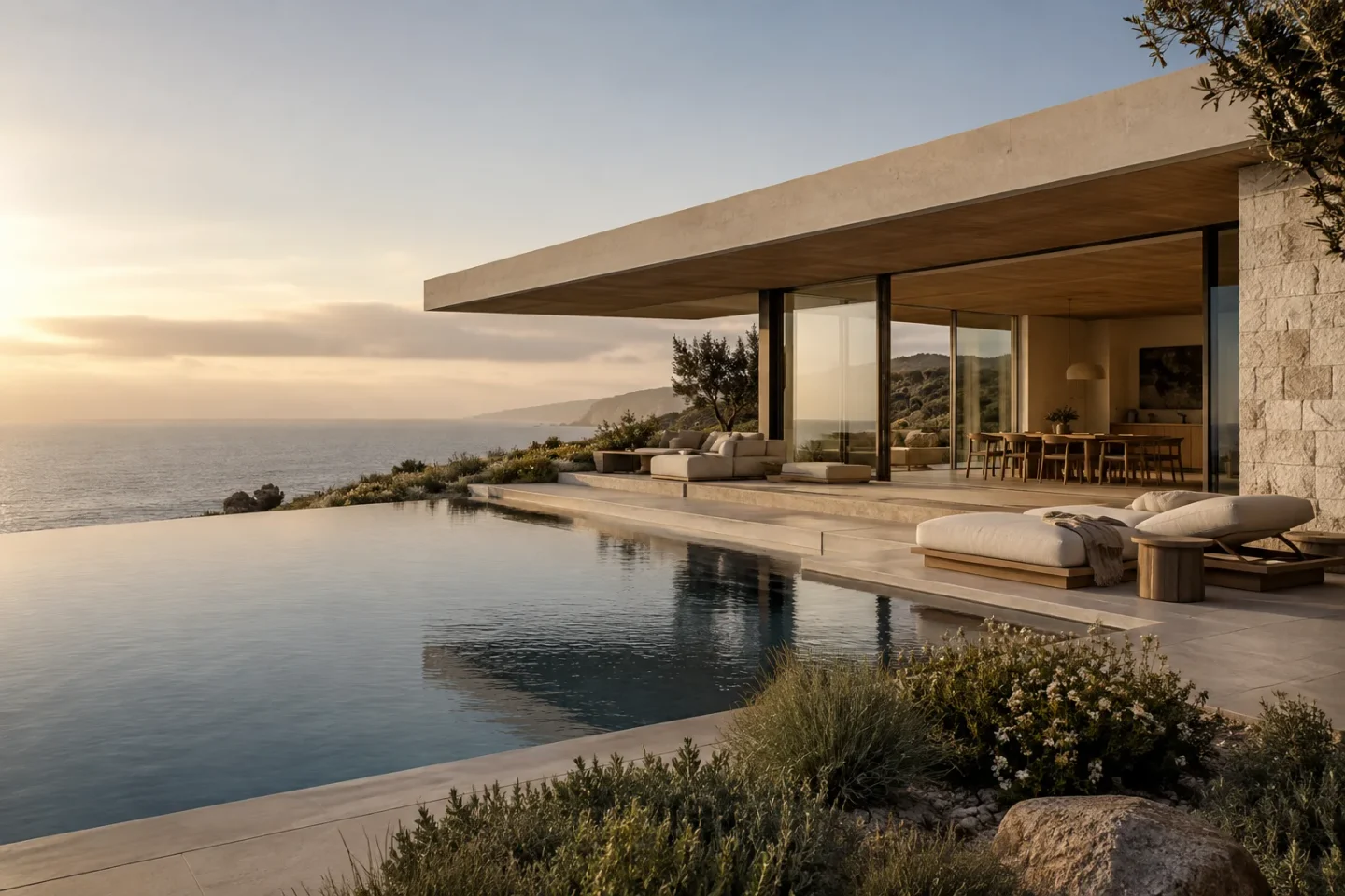 Pacific House opening toward the ocean