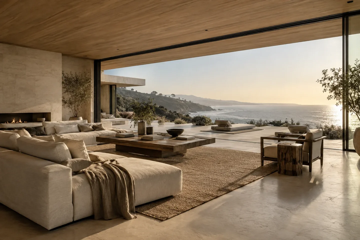 Pacific House interior with ocean views