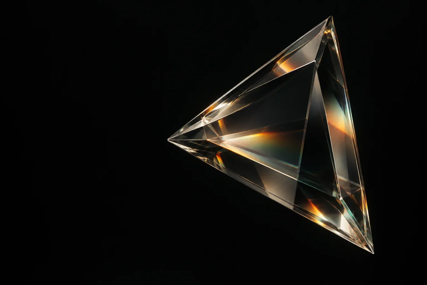 Refractive glass prism from the PRISM visual identity
